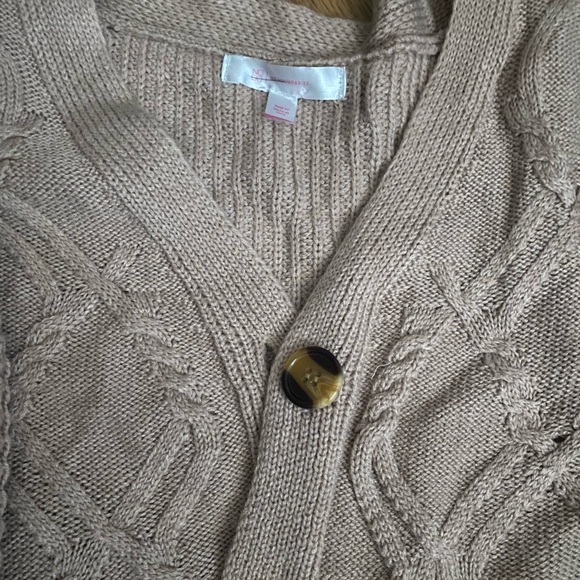 No Boundaries Beige Cable Knit Cardigan - Picture 2 of 6